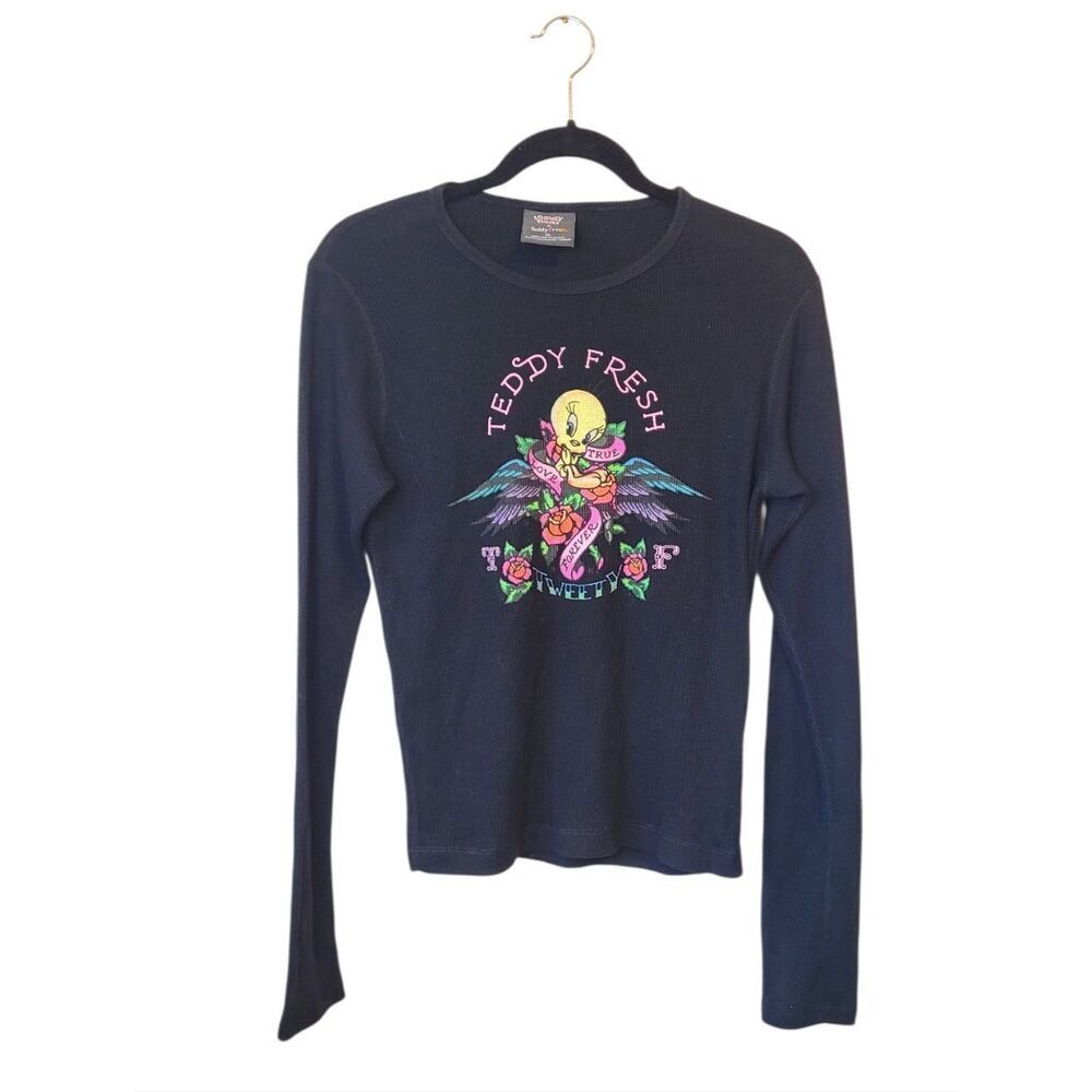 Teddy Fresh x Looney Tunes Black Neon Tweety Graphic Size XL
